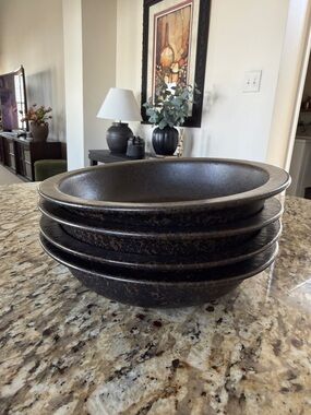 West elm lucia wide rim pasta bowls x 4